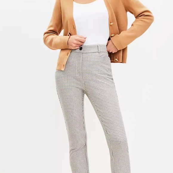 Ann Taylor loft - Petite Sutton Skinny Pants in Plaid Bi-Stretch NWT Petite 00 - Picture 1 of 5